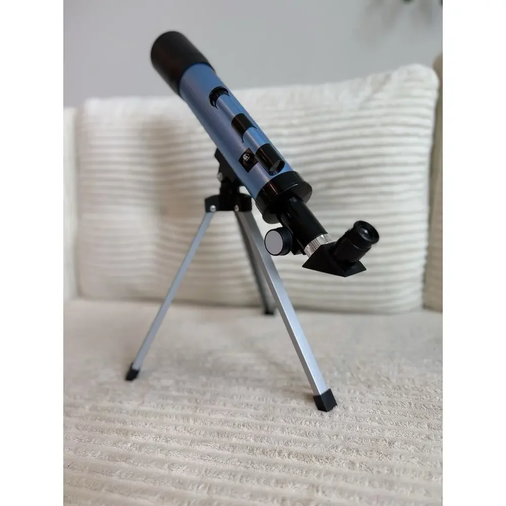 LUZSCO 50mm 20x-100x Kids Beginner Refractor Telescope with Tripod Silver
